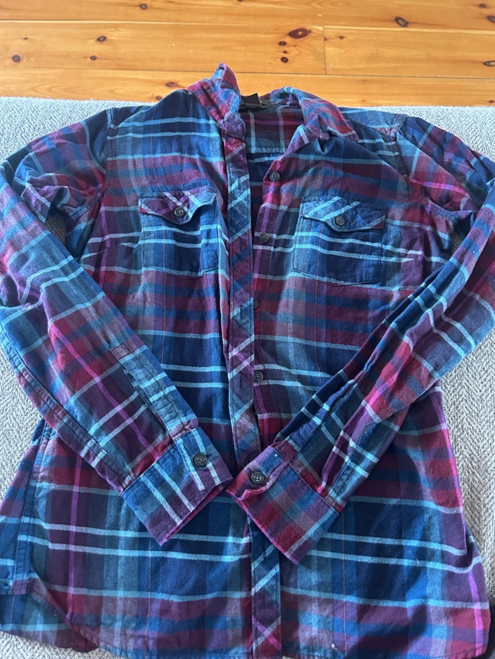 Eddie Bauer 100% Cotton Women's Plaid Shirt Flannel Button Down